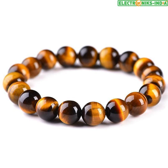 Navatulya® minimalist 10mm tiger eyes beads bracelet - on sale