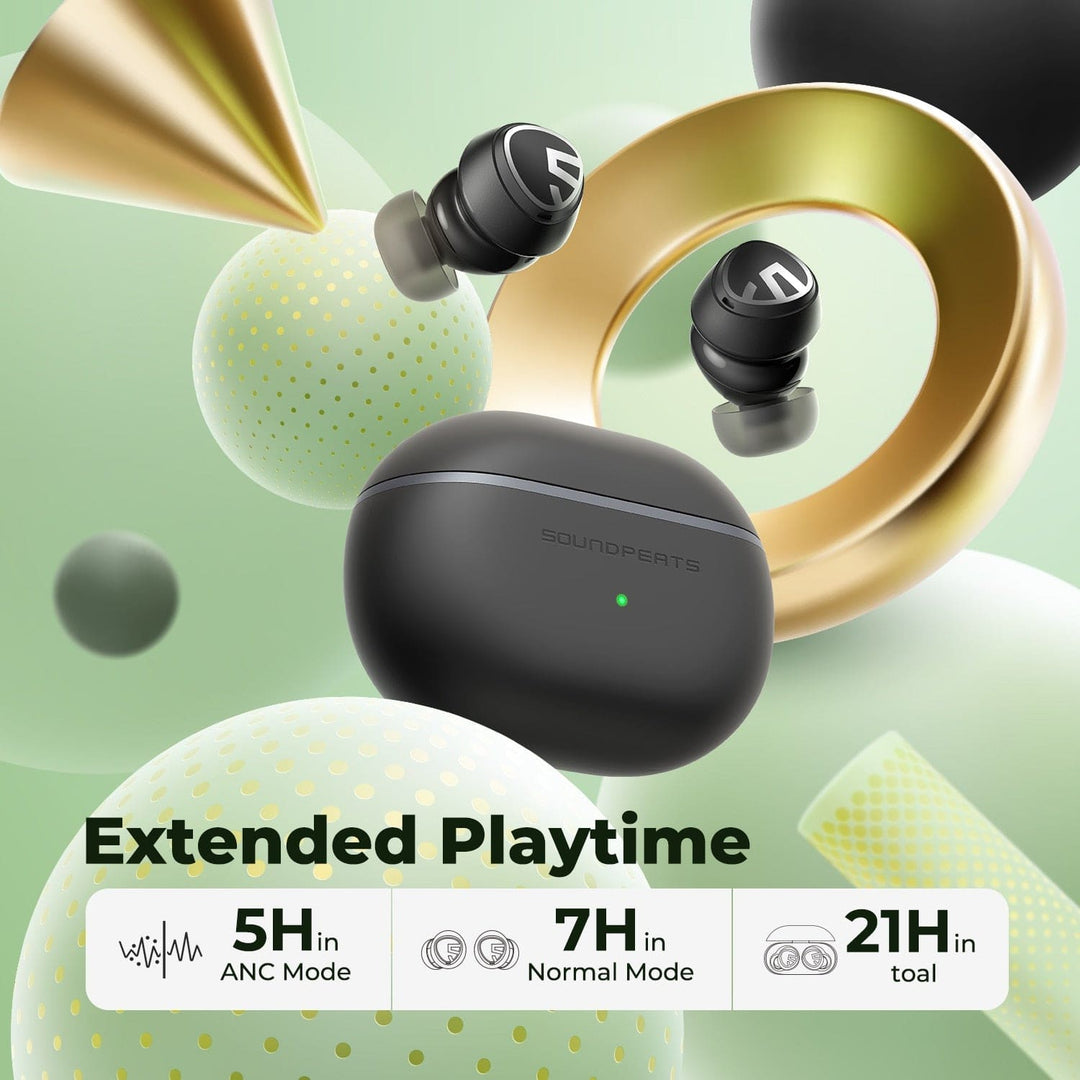 Soundpeats mini pro hybrid active noise cancelling wireless earbuds bluetooth 5.2 headphones with anc qcc3040 aptx adaptive - ₹4,999
