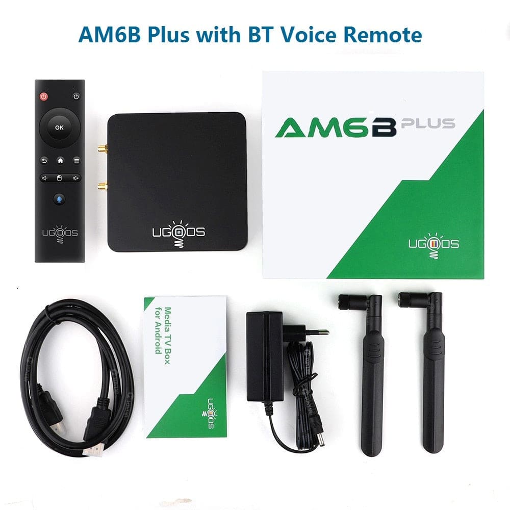 Ugoos am6b plus tv box amlogic s922x-j android 9.0 ddr4 4gb ram 32gb wifi6 1000m bt5.0 ott 4k am6 plus tv box - ₹19,999