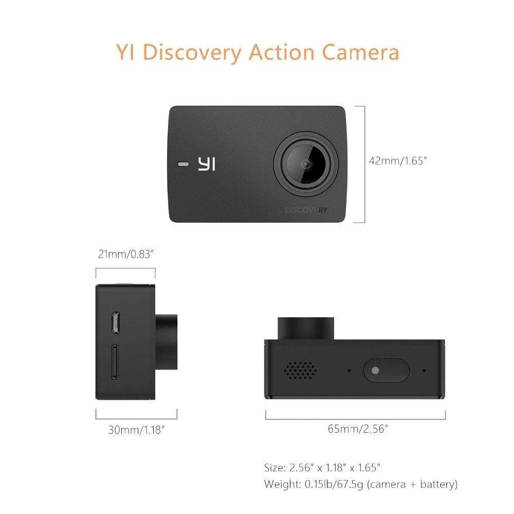Yi discovery action camera 4k 20fps sports cam 8mp 16mp with 2.0 touchscreen built-in wi-fi 150 degree ultra wide angle - on sale